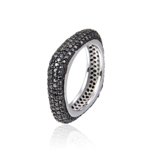 Fashionable classic 925 sterling silver zircon wedding ring eternal engagement cube shape flat unisex ring